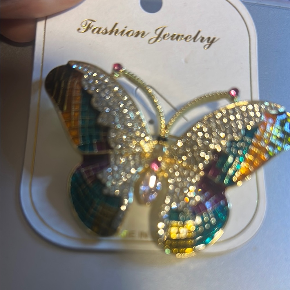 Multicolor Butterfly Brooch NIP
